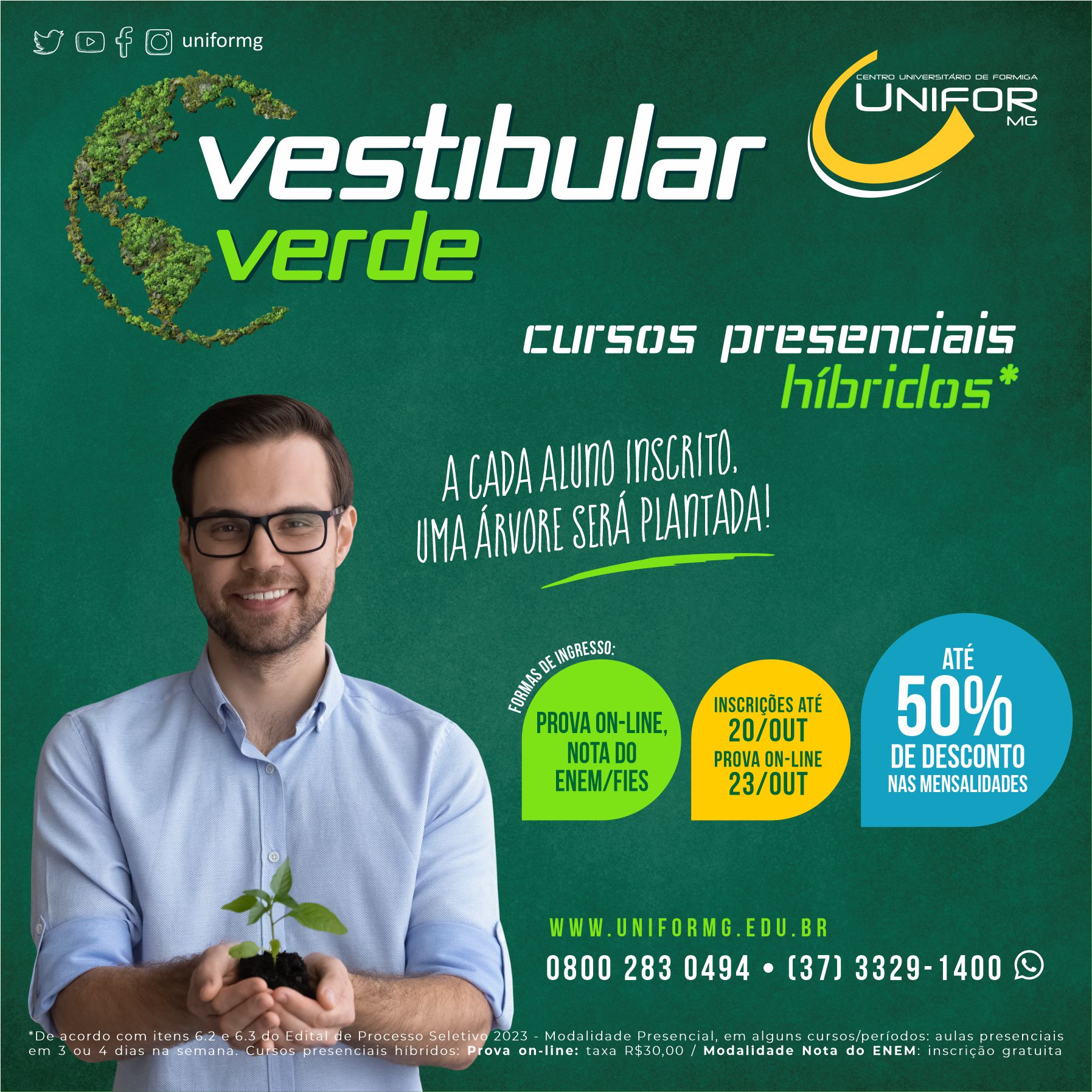UNIFOR-MG DIVULGA EDITAL DO VESTIBULAR 2023