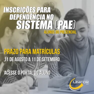 CONFIRA AS DATAS PARA SOLICITAÇÃO DE DEPENDÊNCIA NO SISTEMA PAE
