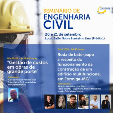 UNIFOR-MG REALIZARÁ SEMINÁRIO DE ENGENHARIA CIVIL