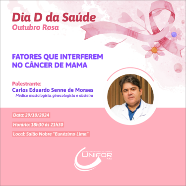 CURSOS DE ENFERMAGEM E BIOMEDICINA PROMOVEM DIA D DA SAÚDE PARA CELEBRAR OUTUBRO ROSA