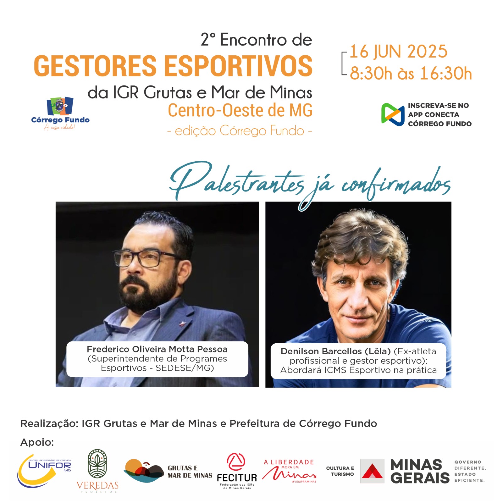 2° ENCONTRO DE GESTORES ESPORTIVOS DO CIRCUITO GRUTAS E MAR DE MINAS CONFIRMA PALESTRANTES
