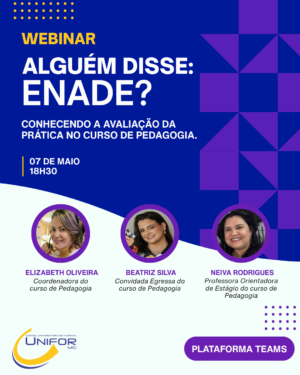 WEBINAR DISCUTE A AVALIAÇÃO DA PRÁTICA NO CURSO DE PEDAGOGIA